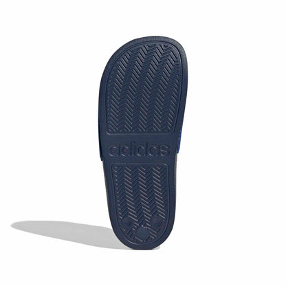 Adidas Kids Adilette Shower Logo Slides - Bark Blue/White/Royal Blue