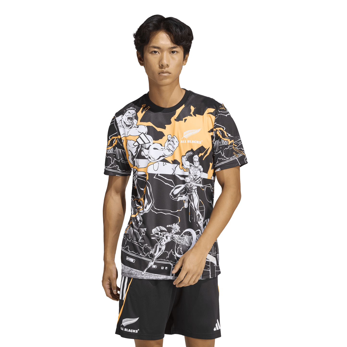 Adidas Mens All Blacks Marvel Captains Run Jersey