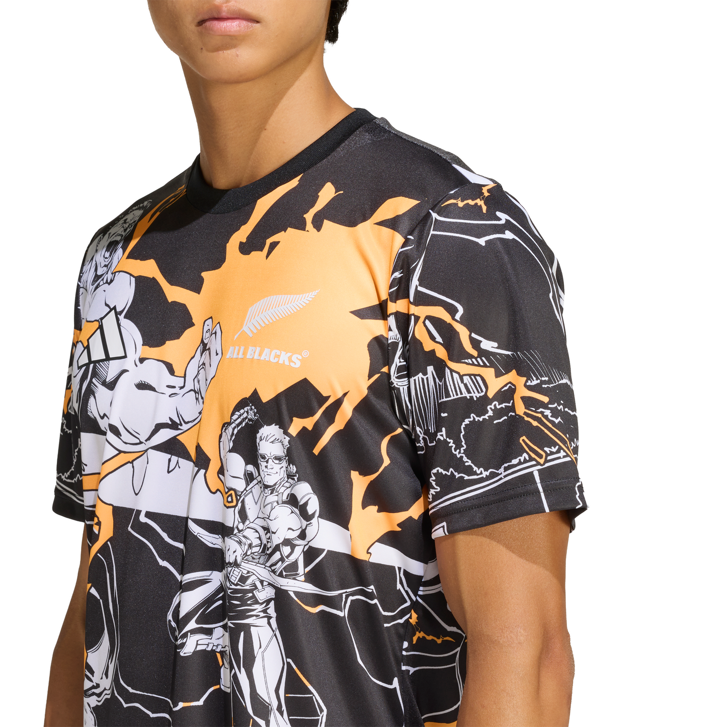 Adidas Mens All Blacks Marvel Captains Run Jersey