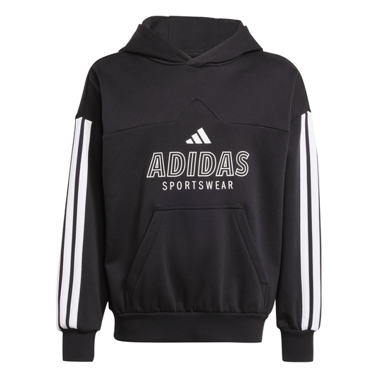 Adidas Kids House of Tiro Fleece Hoodie - Black/White