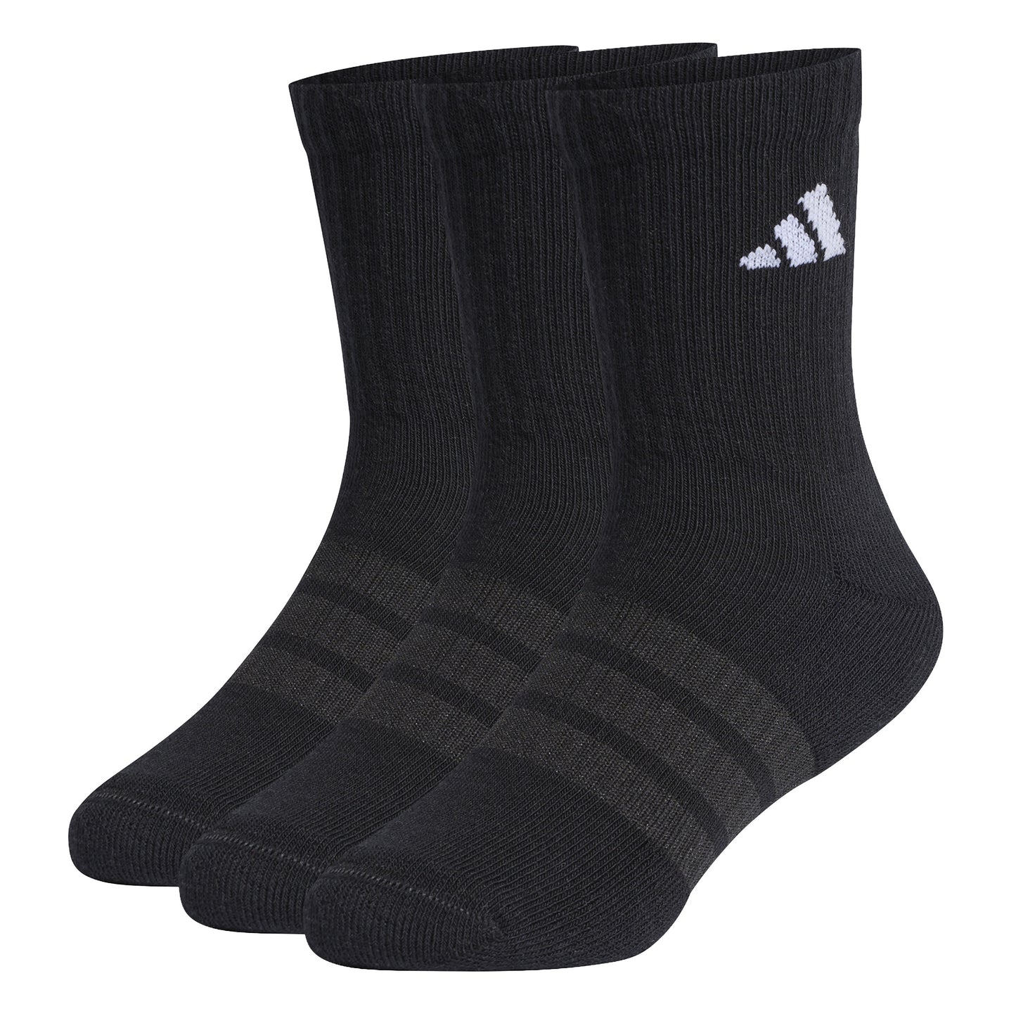 Adidas Kids Cushioned Crew Socks 3 Pair - Black/White