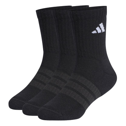 Adidas Kids Cushioned Crew Socks 3 Pair - Black/White