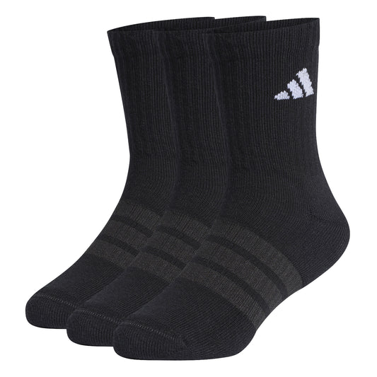 Adidas Kids Cushioned Crew Socks 3 Pair - Black/White