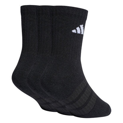 Adidas Kids Cushioned Crew Socks 3 Pair - Black/White