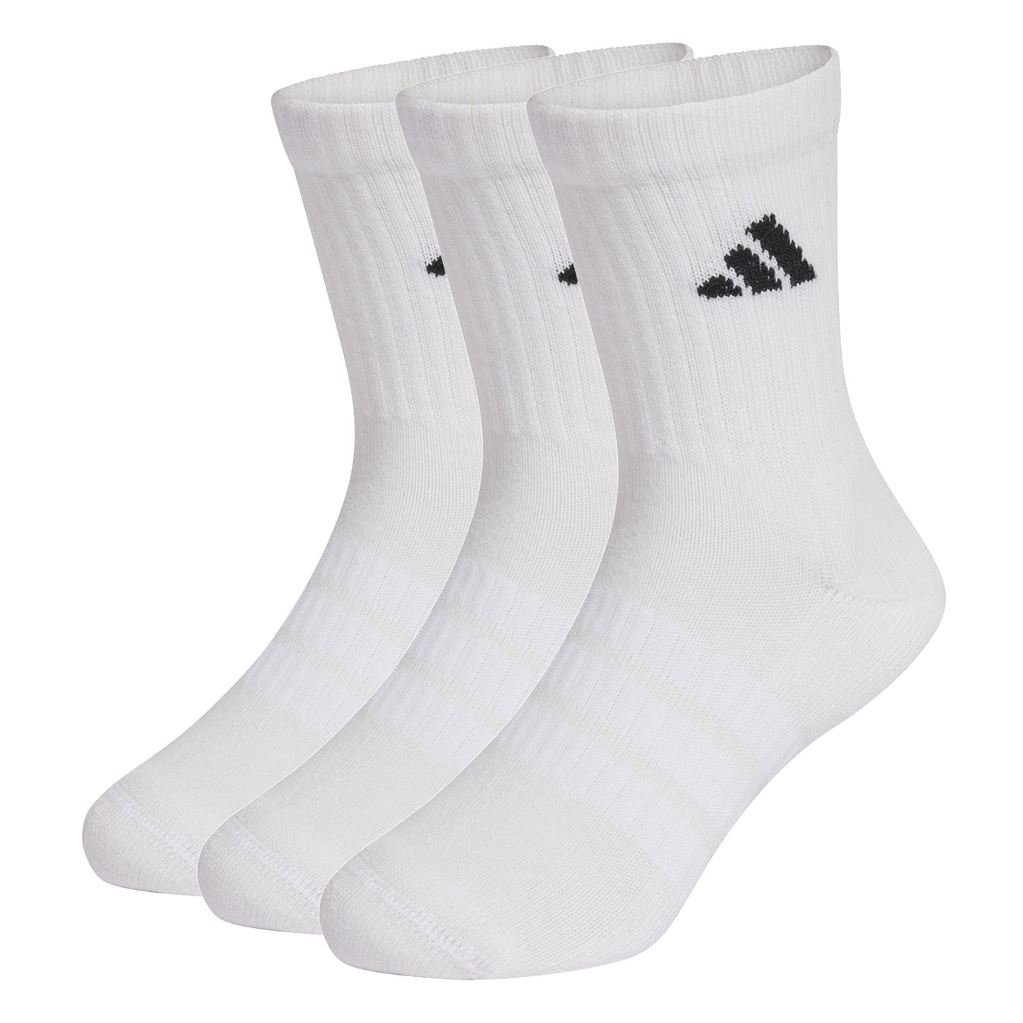 Adidas Kids Cushioned Crew Socks 3 Pair - White/Black