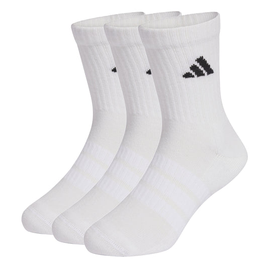 Adidas Kids Cushioned Crew Socks 3 Pair - White/Black