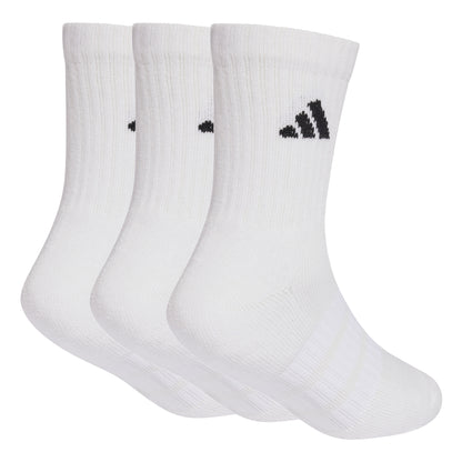 Adidas Kids Cushioned Crew Socks 3 Pair - White/Black