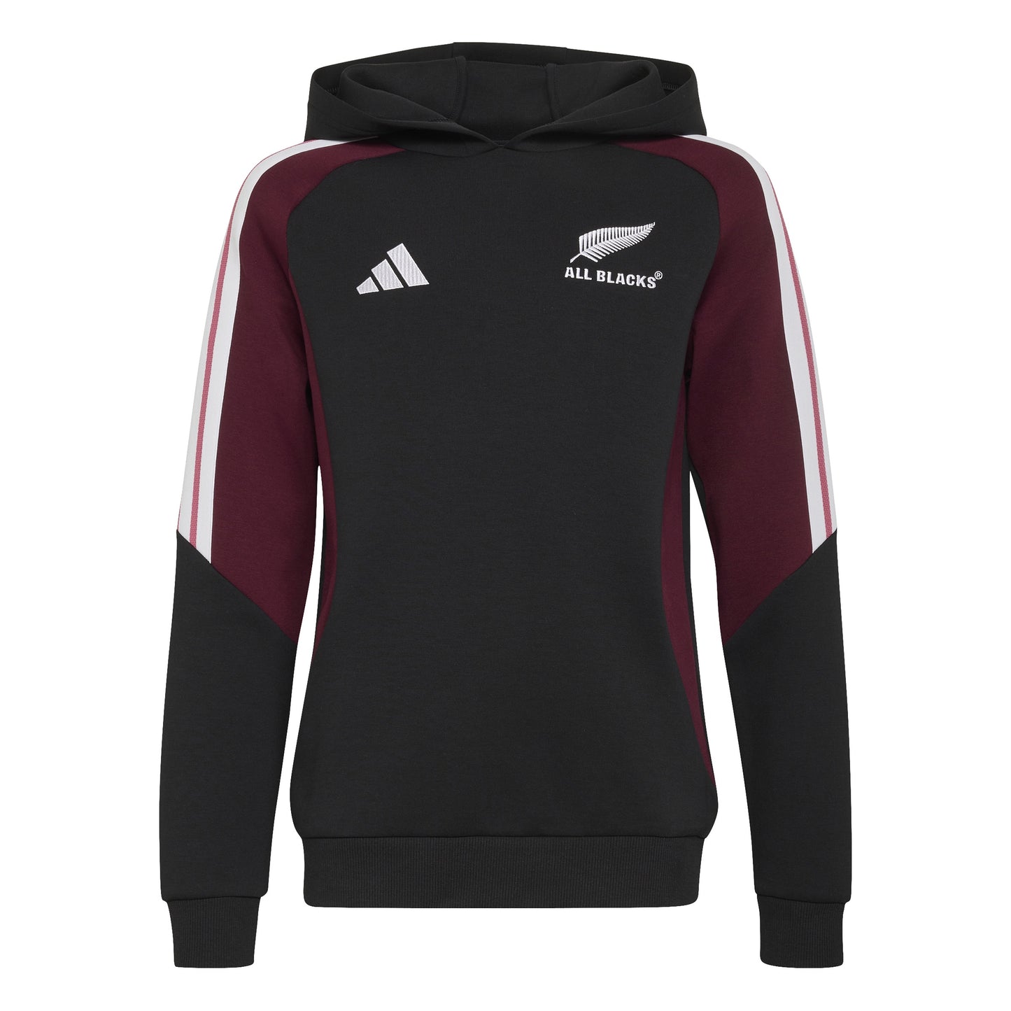 Adidas Kids All Blacks Hoody - Black/Maroon