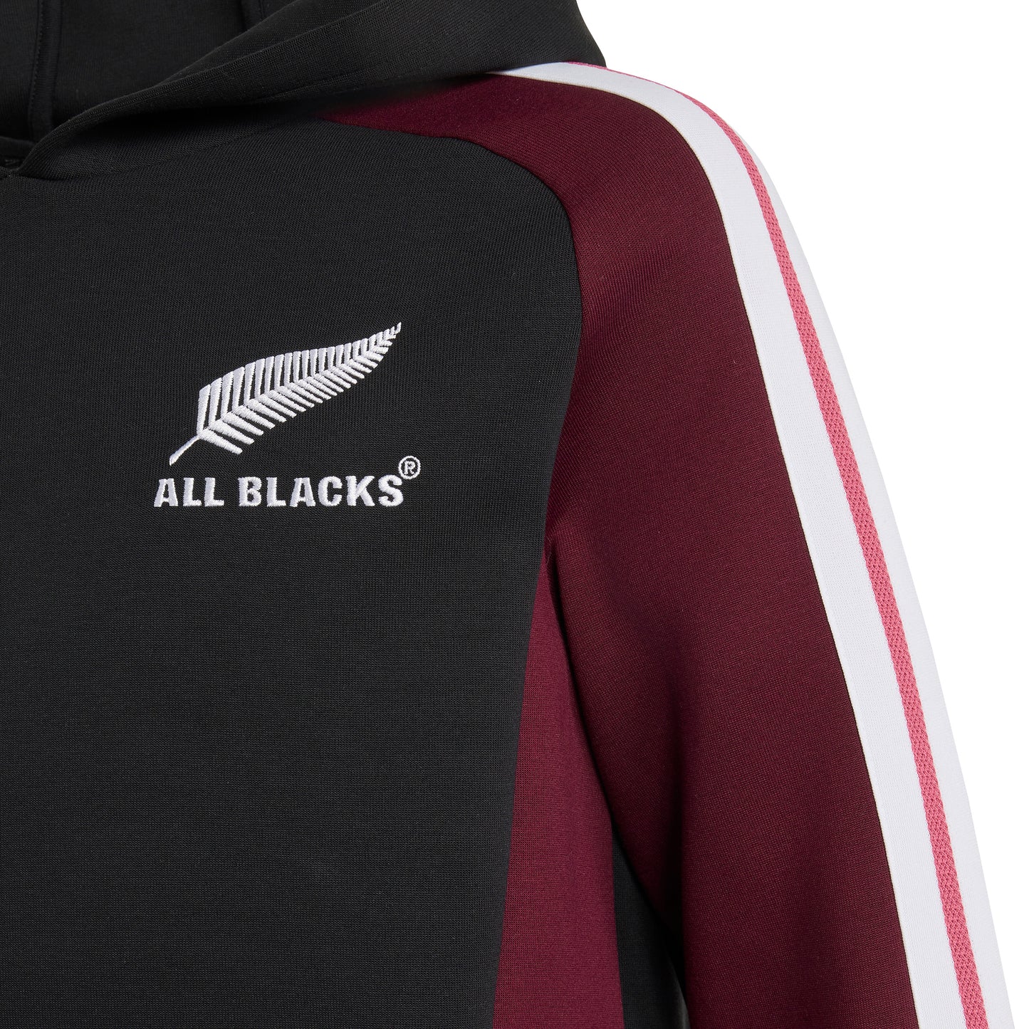 Adidas Kids All Blacks Hoody - Black/Maroon