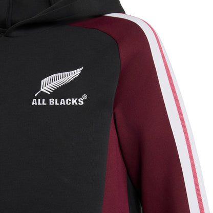 Adidas Kids All Blacks Hoody - Black/Maroon