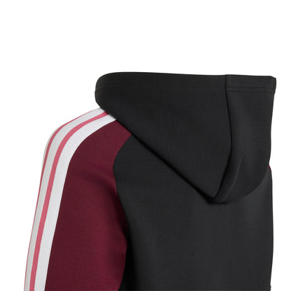 Adidas Kids All Blacks Hoody - Black/Maroon