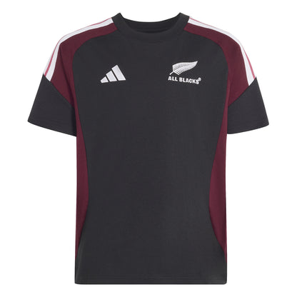 Adidas Kids All Blacks Cotton T-Shirt - Black/Maroon