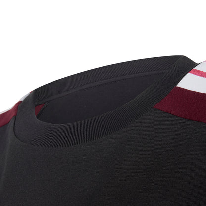 Adidas Kids All Blacks Cotton T-Shirt - Black/Maroon