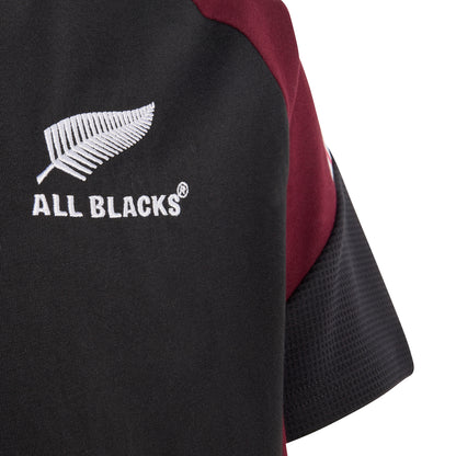 Adidas Kids All Blacks Cotton T-Shirt - Black/Maroon