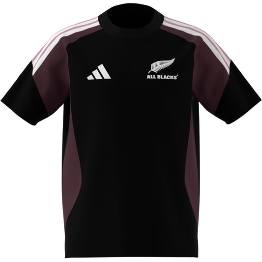 Adidas Kids All Blacks Cotton T-Shirt - Black/Maroon