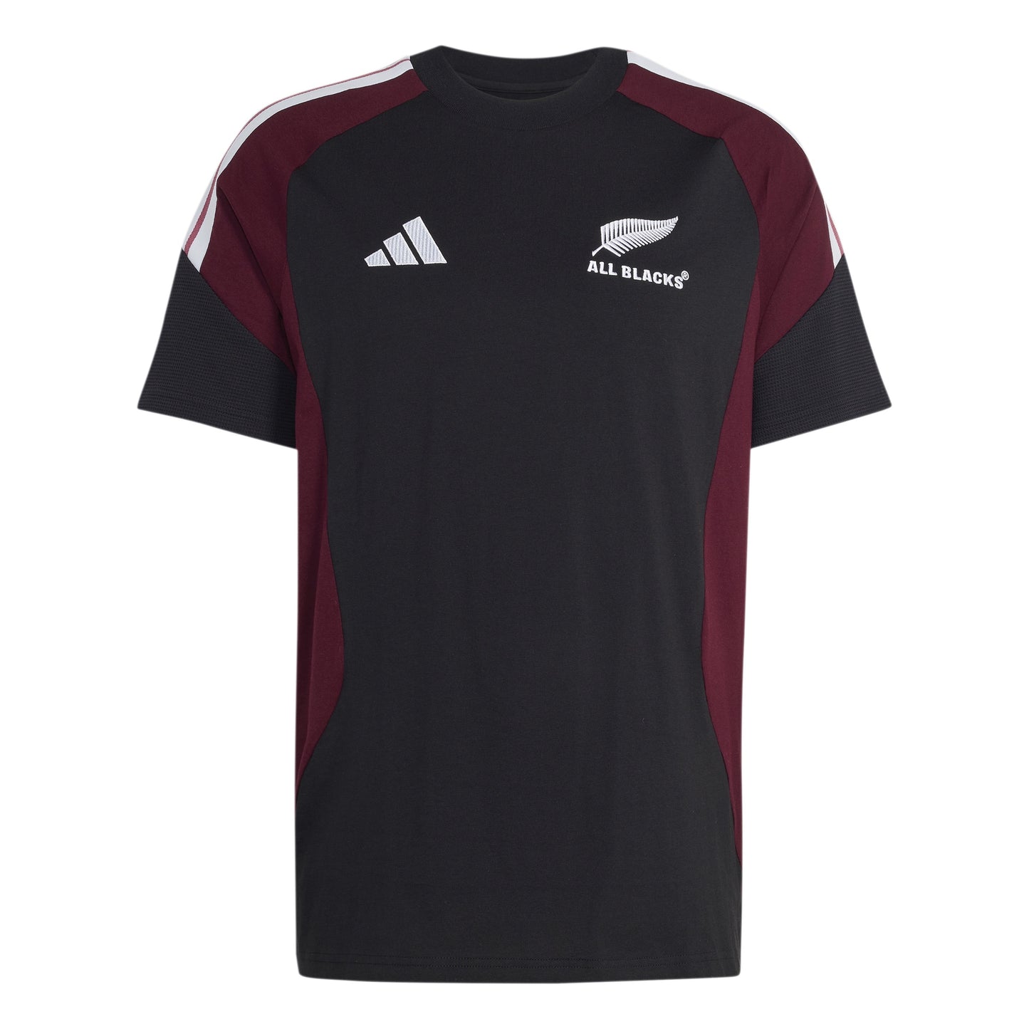 Adidas Mens All Blacks Cotton Tee - Black/Maroon
