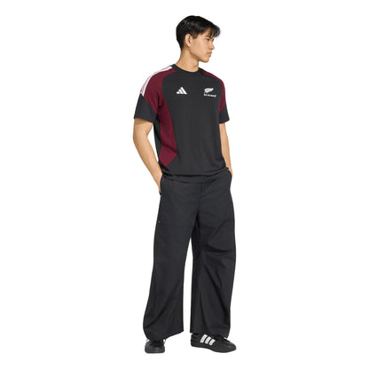 Adidas Mens All Blacks Cotton Tee - Black/Maroon