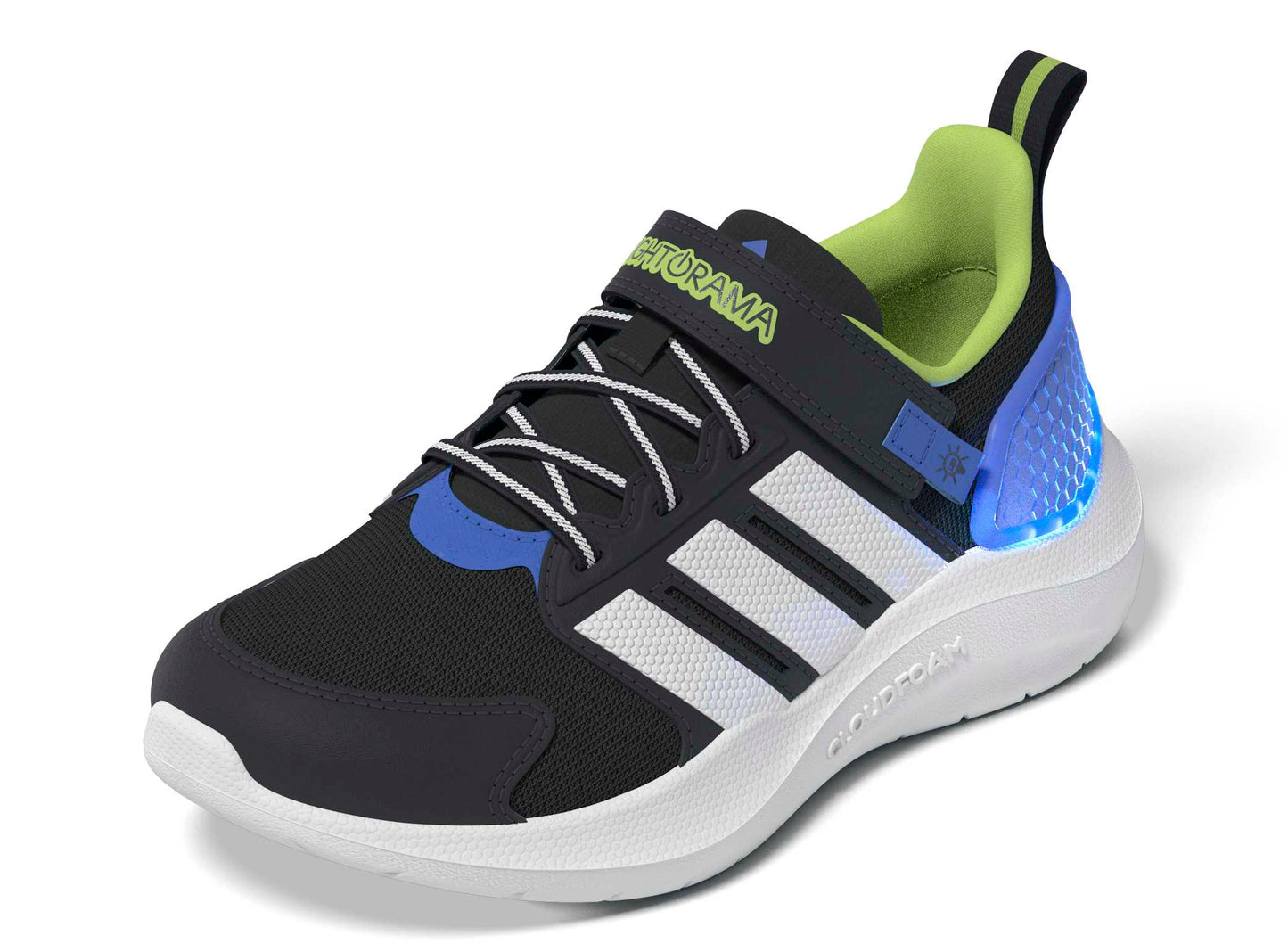 Adidas Kids Lightorama Runner - Core Black / Cloud White / Lucid Ray Blue