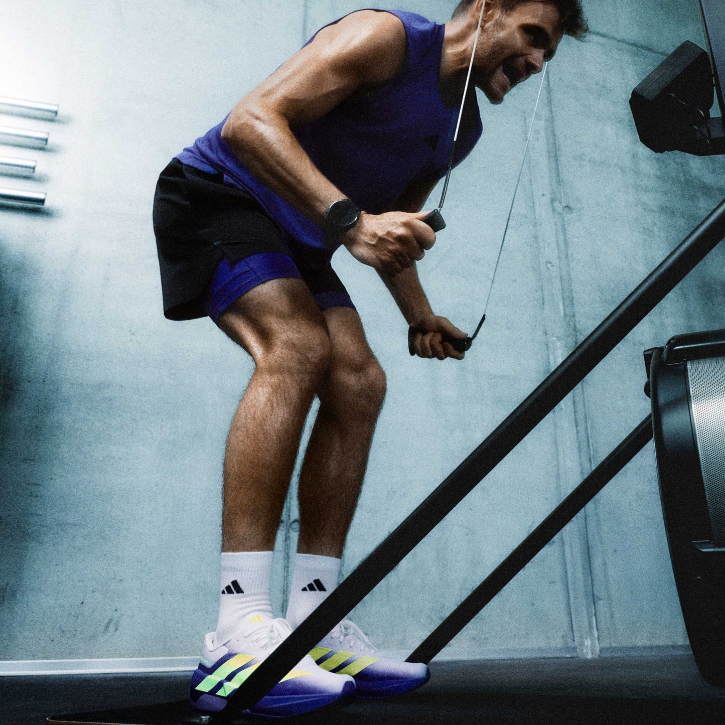 Adidas Mens Adizero Dropset Pro Training Shoes - Black/Lemon/Purple