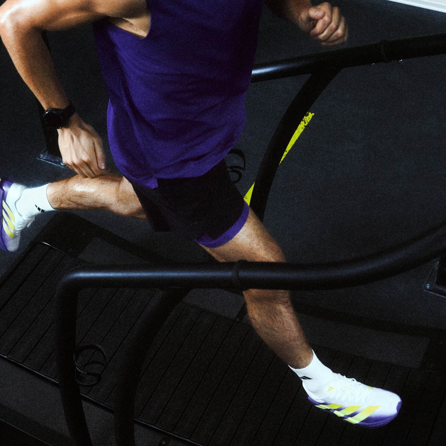 Adidas Mens Adizero Dropset Pro Training Shoes - Black/Lemon/Purple