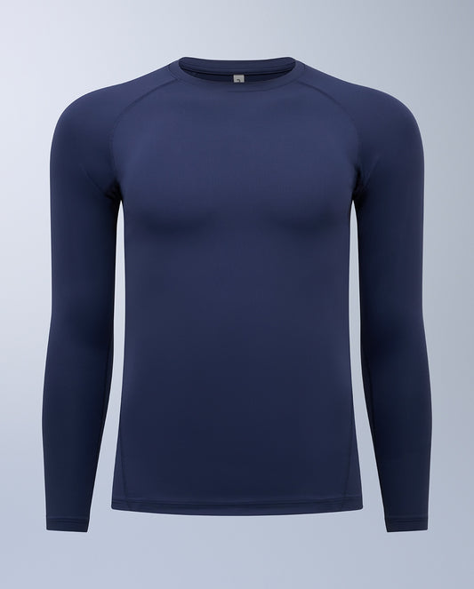 2XU Mens Core Compression Long Sleeve Top - Navy/No Logo