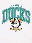 Majestic Athletic Mens Anaheim Ducks Logo Arch Tee - White