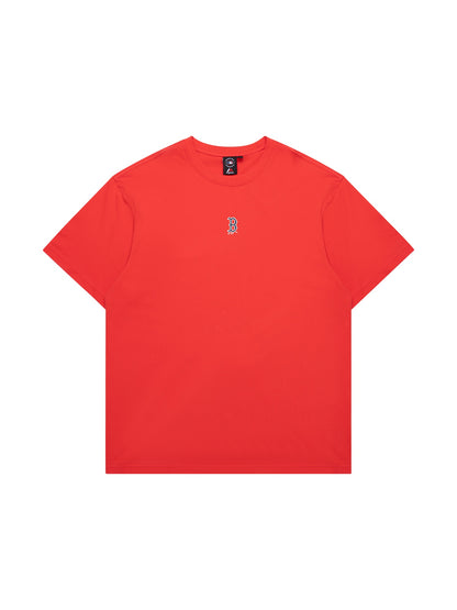 Majestic Athletic Mens Boston Red Sox Printed Badge Tee - Red
