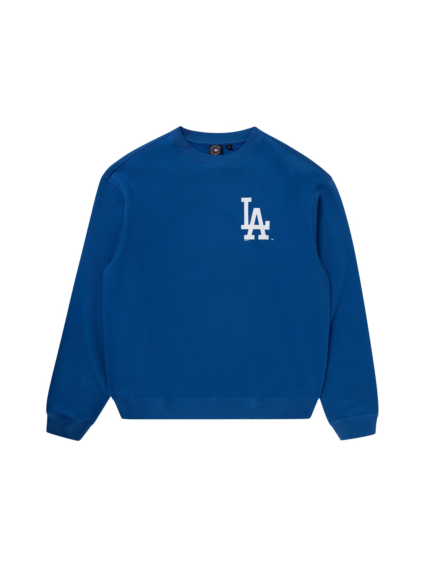 Majestic Athletic Mens LA Dodgers Classic Crest Fleece Crew - Classic Blue