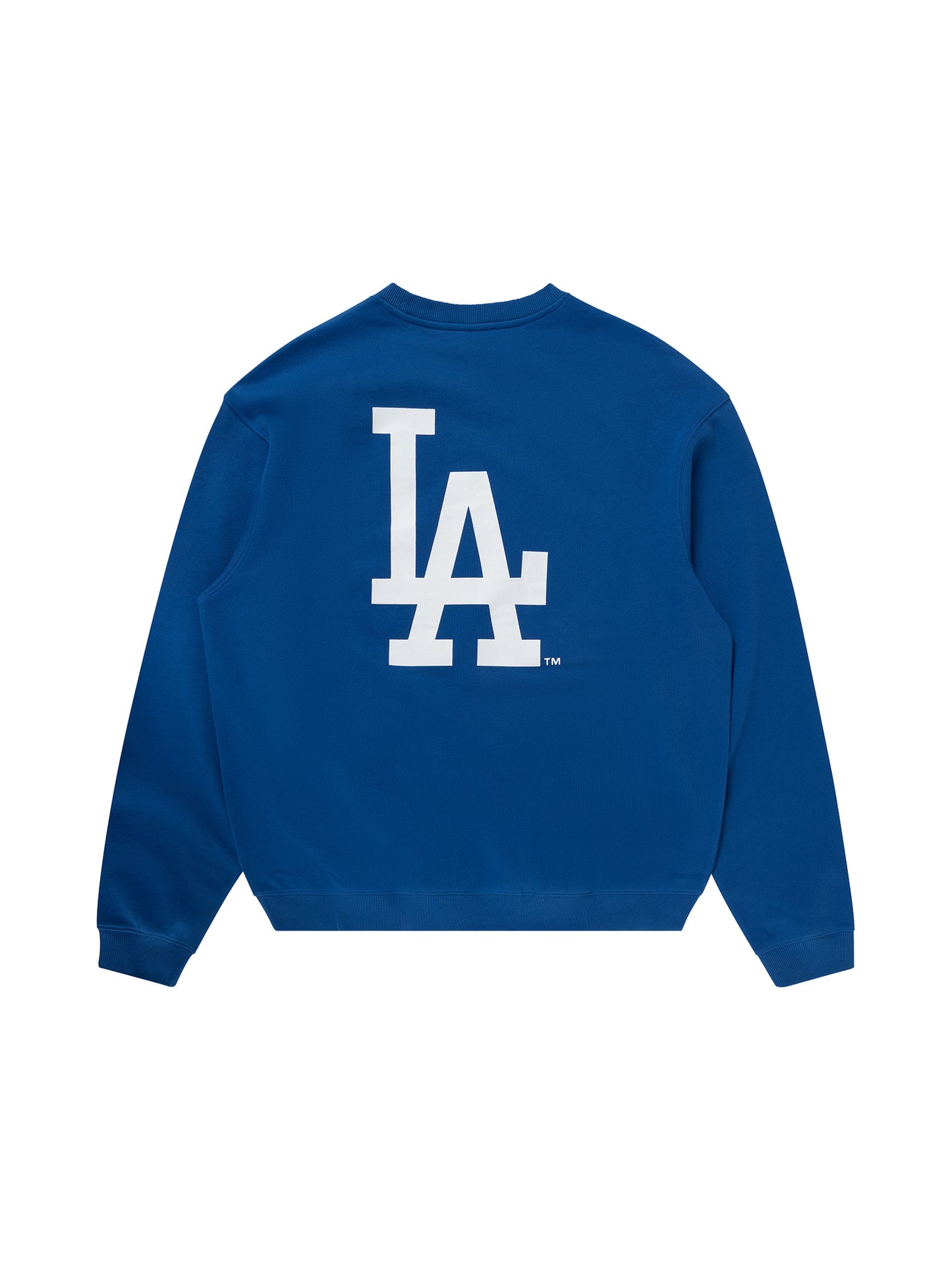 Majestic Athletic Mens LA Dodgers Classic Crest Fleece Crew - Classic Blue