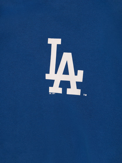 Majestic Athletic Mens LA Dodgers Classic Crest Fleece Crew - Classic Blue