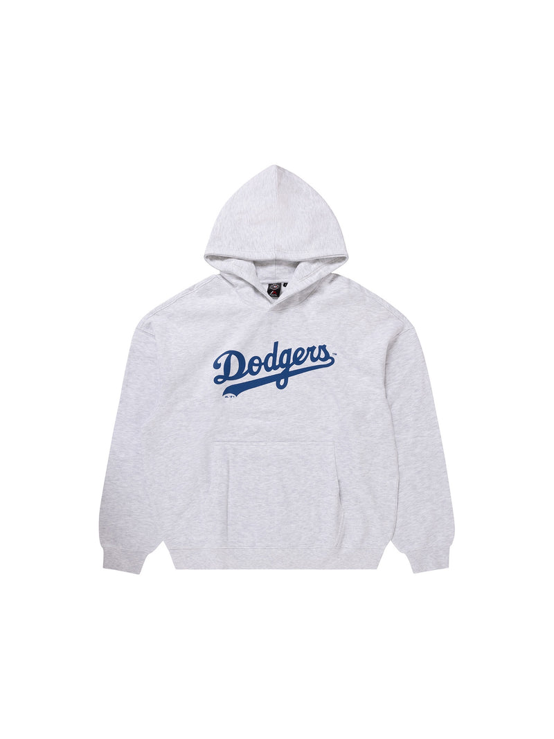 Majestic Athletic LA Dodgers Classic Wordmark Fleece Hoody - White Marle