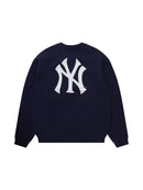 Majestic Athletic NY Yankees Classic Crest Front/Back Fleece Crew - True Navy