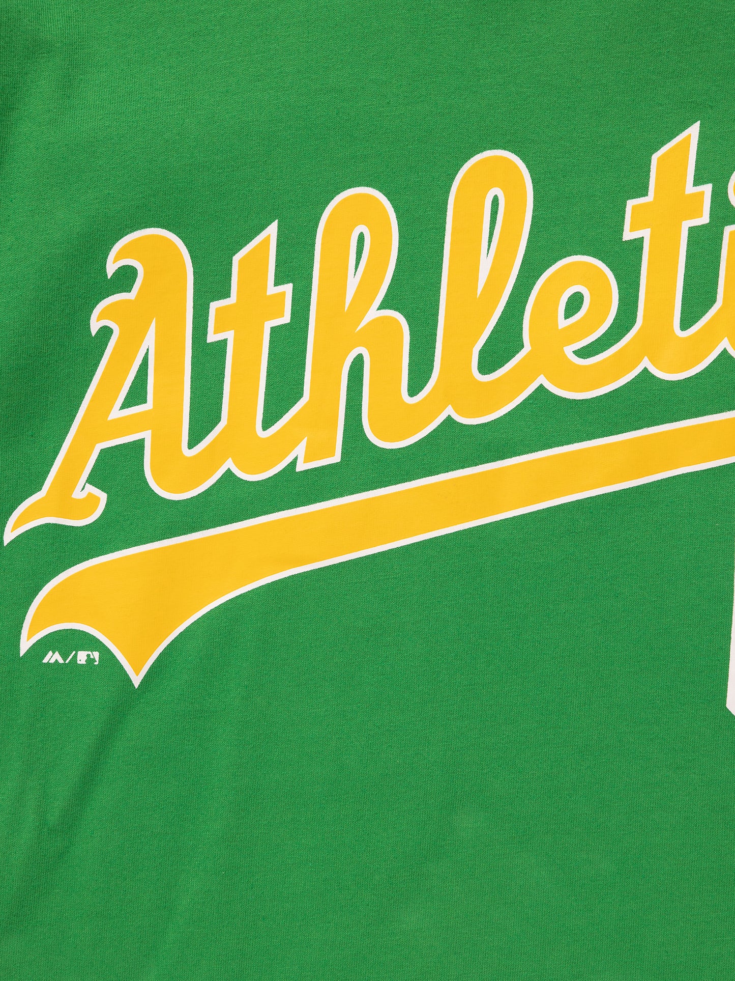 Majestic MLB Oakland Athletics Script Number Tee - Green Bee