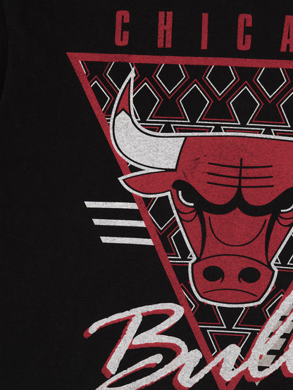 Mitchell & Ness Chicago Bulls Tri Logo Tee - Faded Black