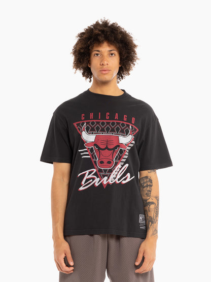Mitchell & Ness Chicago Bulls Tri Logo Tee - Faded Black
