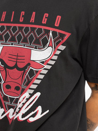 Mitchell & Ness Chicago Bulls Tri Logo Tee - Faded Black