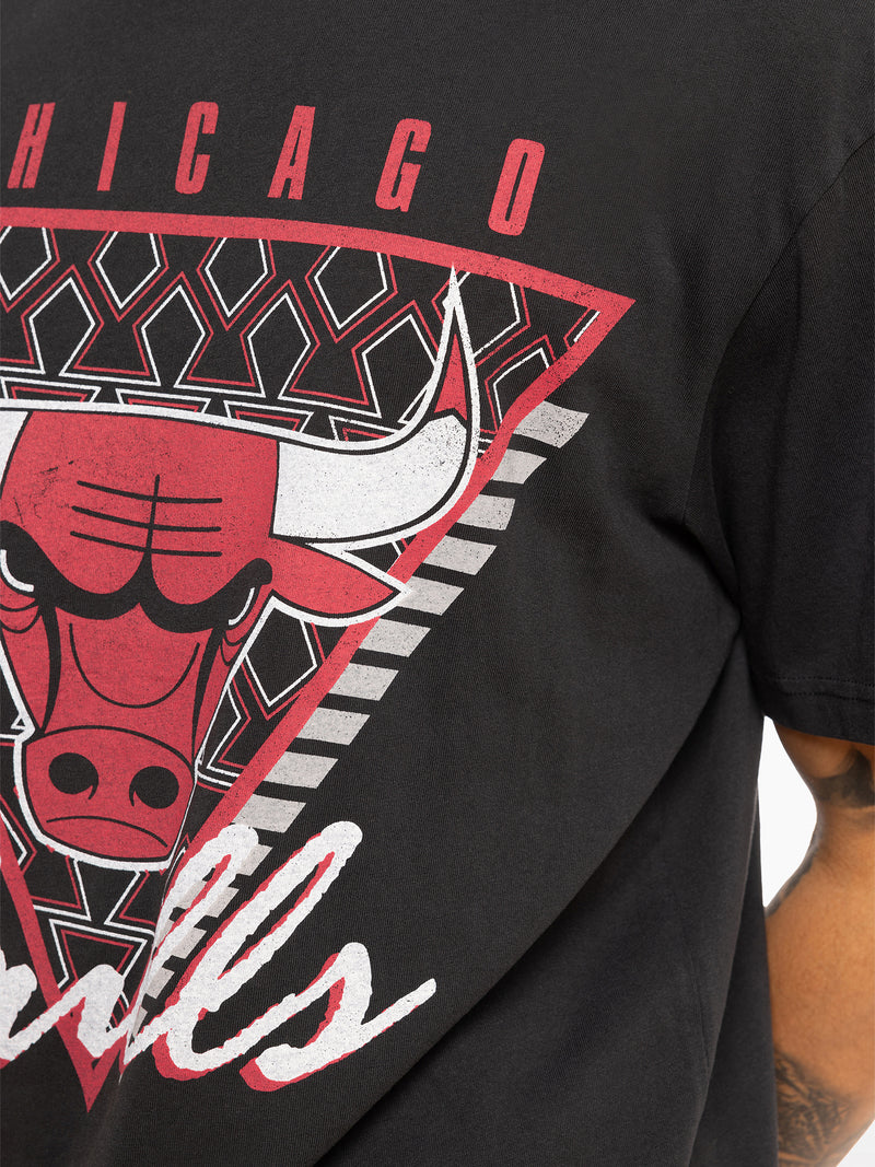 Mitchell & Ness Chicago Bulls Tri Logo Tee - Faded Black