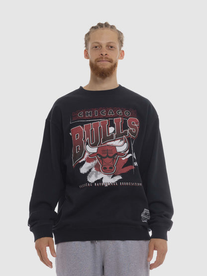 Mitchell & Ness Chicago Bulls Brush Off 2.0 Crew - Black