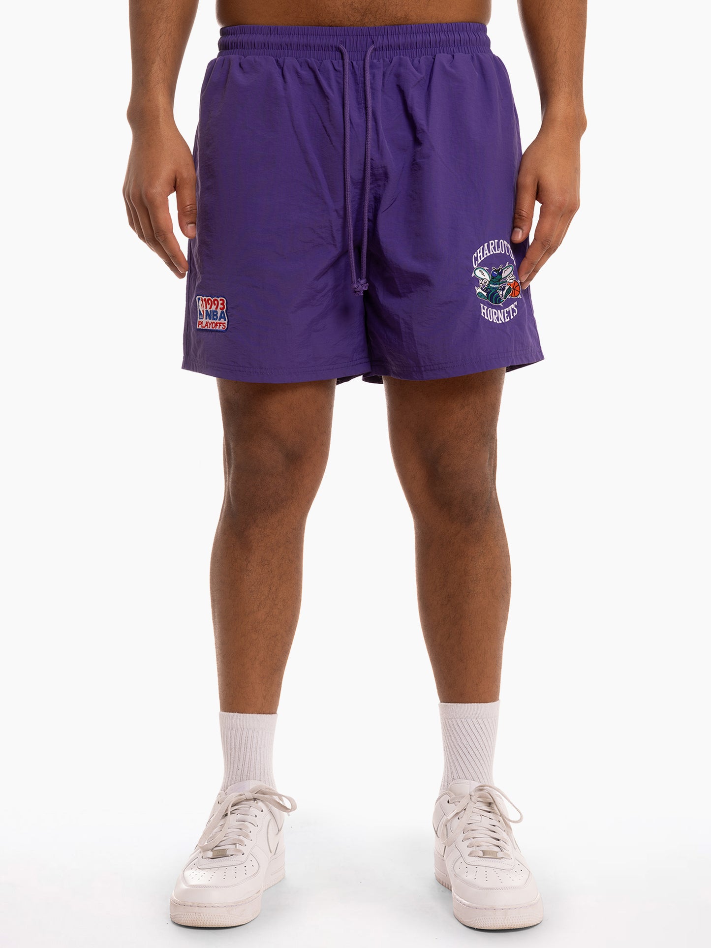 Mitch & Ness Mens Hornets 1993 Playoff Shorts - Hornet Purple