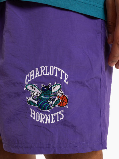Mitch & Ness Mens Hornets 1993 Playoff Shorts - Hornet Purple