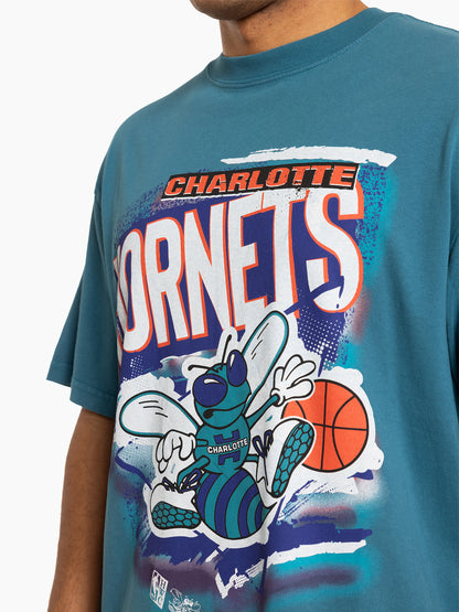 Mitch & Ness Charlotte Hornets Abstract Tee - Hornets Teal