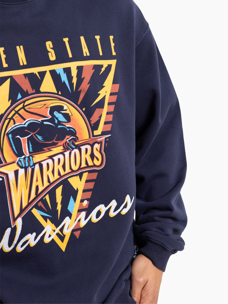 Mitchell & Ness Golden State Warriors Tri Logo Crew - Warriors Blue