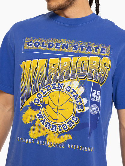 Mitchell & Ness Mens Golden State Warriors Brush Off 2.0 Tee - Warriors Blue