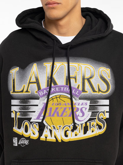 Mitchell & Ness Glow Arch Hoodie - LA Lakers - Vintage Black