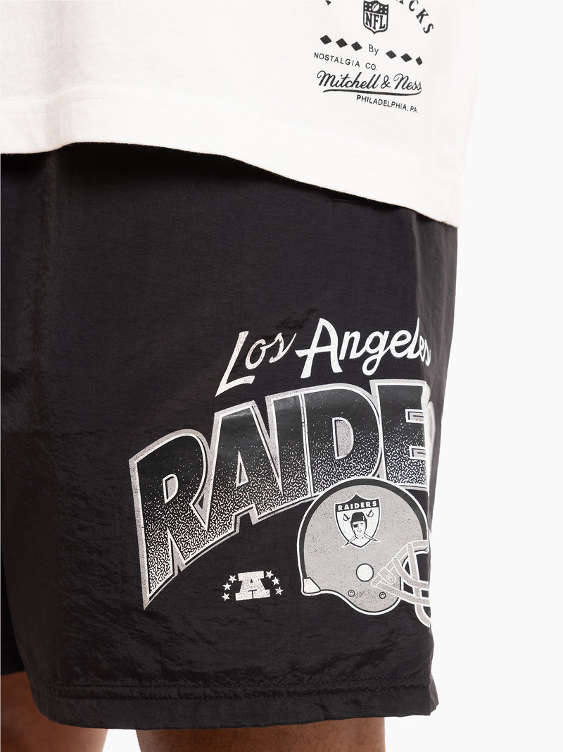Mitchell & Ness Los Angeles Raiders Big Hit Nylon Shorts - Black