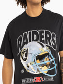 Mitchell & Ness Los Angeles Raiders Vintage Helmet Tee - Faded Black