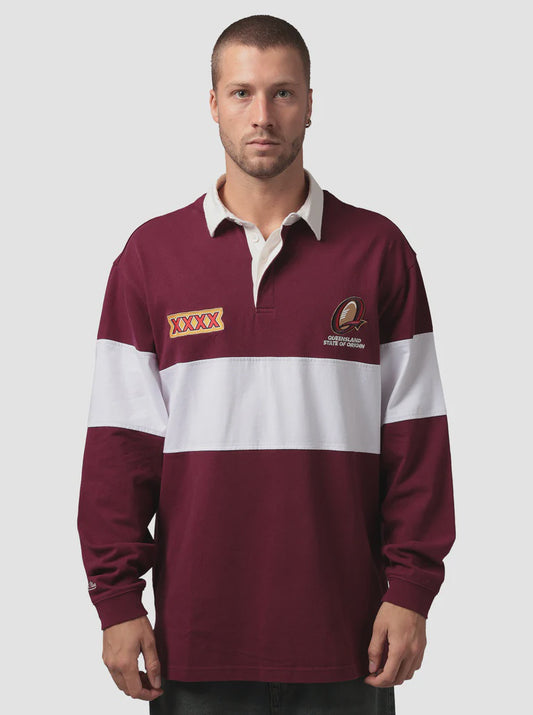 Mitchell & Ness Queensland Maroons Paneled Rugby Jersey