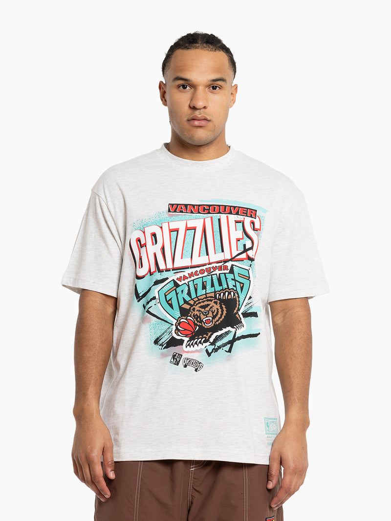 Mitch & Ness Vancouver Grizzlies Abstract Tee - Silver Marle