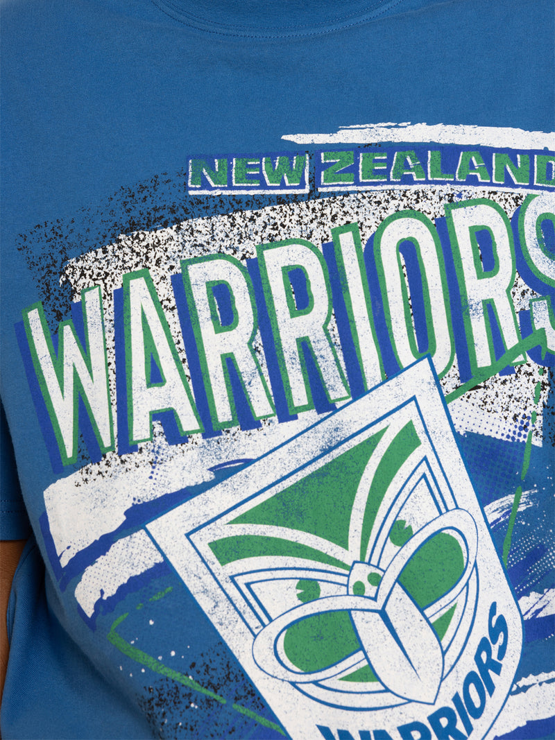 Mitchell & Ness NZ Warriors Mens Abstract Tee - Royal Blue