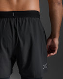 2XU Mens Aero 2-in-1 5 Inch Shorts - Black/Silver